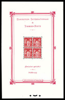 ** N°1, Exposition Philatélique De Paris 1925. SUPERBE. R. (certificat)  Qualité: **  Cote: 5600 Euros - Mint/Hinged