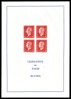 ** N°4, Non émis: Dulac, 2F 40 Rouge En Bloc De Quatre Sur Feuillet Non Dentelé, Qualité Exceptionnelle, SUPERBE. R.R. ( - Mint/Hinged