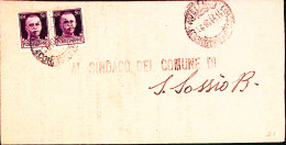 1944-Imperiale Coppia C.50 Su Piego Avellino Verde (6.10) - Marcofilía