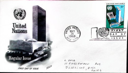 1968-Nazioni Unite-ONU New York Veduta Generale Sede ONU Su Busta Fdc - Sonstige & Ohne Zuordnung