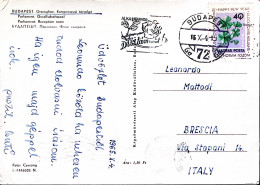 1965-Ungheria Nuovo Anno Su Cartolina Budapest (15.10) Per L'Italia - Hungría