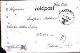 1943-FELDPOST/Pc (17.11) Su Busta Manoscritto Al Verso FP 35185 Da Italiano Arru - Marcophilia