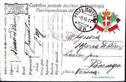 1917-Posta Militare/58 C.2 (8.10) Su Cartolina Franchigia - Marcophilia