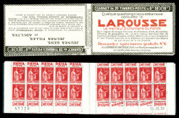 ** N°283-C14a, Série 276, Variété Double Publicité Très Partielle, LAROUSSE Et EU, Daté Du 16.12.32. TTB  Qualité: ** - Vecchi : 1906-1965