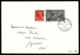 O Mercure 30c (N°412) Et N°448, Surcharge Dunkerque, Oblitération Du 17 Juillet Sur Devant De Lettre, TB, Signé Roumet   - Guerre (timbres De)