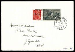 O Mercure 30c (N°412) Et N°448, Surcharge Dunkerque, Oblitération Du 17 Juillet Sur Devant De Lettre, TB, Signé Roumet   - War Stamps