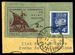 O N°9b, St Nazaire: 2f Brun-lilas Sur Vert Pâle Surchargé LIBERATION Obl Càd De St Nazaire Du 11.5.45. TB  Qualité: Obli - War Stamps