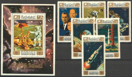 Manama 1971, Space, Apollo XV, 6val+BF - Asien