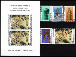 KOREA SOUTH 1979 Korean Art - 5000. Complete 1st Issue. Various Art Pieces, MNH - Sonstige & Ohne Zuordnung