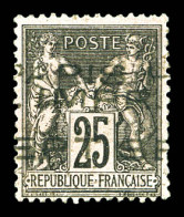 (*) N°19b, 25c Noir Sur Rose Surchargé 5 Lignes Horizontalement De SEPTEMBRE 1893, Sans Quantième, Bon Centrage, SUPERBE - 1893-1947