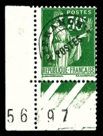 ** N°69, Non émis: Type Paix, 30c Vert Coin De Feuille Numéroté, Fraîcheur Postale. SUPERBE. R.R. (signé Thiaude/certifi - 1893-1947