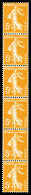 ** N°8, 5c Semeuse Orange, Bande De Six Verticale (N°158c). TTB  Qualité: **  Cote: 185 Euros - Coil Stamps
