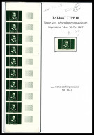 ** Pa 45/46, Pallisy Type III, Vert-foncé En Bande De 10 Exemplaires Cdf + 1 Ex Vert. TB  Qualité: **  Cote: 452 Euros - Pruebas, Viñetas Experimentales