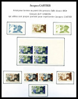 N CaP3/11, Jacques Cartier: 14 Ex Petits Formats Non Dentelés + Bande De 3 Lafayette +paire Arbre Au Serpent. TB  Qualit - Proofs, Unissued, Experimental Vignettes