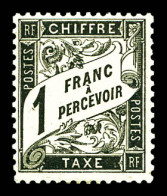 ** N°22, 1F Noir, Fraîcheur Postale. SUP. R. (Certificat)  Qualité: ** - 1859-1959 Nuovi