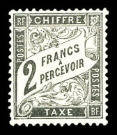 (*) N°23, 2F Noir, Frais (signé Calves/certificat)  Qualité: (*)  Cote: 2000 Euros - 1859-1959 Neufs