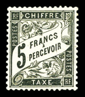 * N°24, 5F Noir. Centrage Parfait. SUPERBE. R.R. (signé Brun/certificats)  Qualité: * - 1859-1959 Mint/hinged