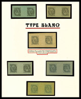 (*) N°107, Blanc, 1c Gris: 6 Paires Tête-bêche Avec Nuances Et Papiers Différents. TTB (certificat)  Qualité: (*) - Unused Stamps