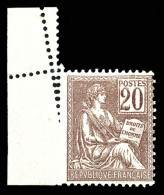 * N°113, 20c Mouchon, Piquage Oblique Par Pliage. TTB  Qualité: * - Unused Stamps