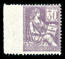 * N°115, 30c Violet Dentelé Sur 3 Cotés, Bord De Feuille Latéral Gauche, SUP (certificat)  Qualité: * - Nuevos