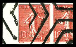 * N°129, 10c Semeuse, Annulation Octogonale Sur Ex Non Dentelé Bdf. TB  Qualité: * - Unused Stamps