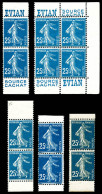 ** N°140, 25c Semeuse Type II: 6 Paires Verticales De Carnets. TTB  Qualité: **  Cote: 600 Euros - Unused Stamps