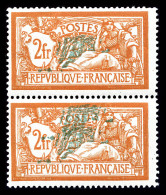 ** N°145, Merson 2F: Double Teinte De Fond Tenant à Normal*, SUP.R.R. (certificat)  Qualité: ** - Unused Stamps