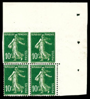 ** N°159, 10c Semeuse Type IA, 2 Exemplaires Non Dentelé Tenant à Dentelé En Bloc De Quatre Cdf. SUP  Qualité: ** - Unused Stamps