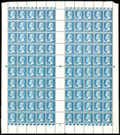 ** N°181a, Pasteur, 1F50 Bleu: Faux De Marseille En Feuille Complète De 100 Exemplaires, RARE (certificat)  Qualité: **  - Unused Stamps