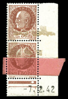 ** N°517, 1F50 Pétain, Impression Sur Raccord En Paire Cdf Daté Avec Sonnette. TTB  Qualité: ** - Unused Stamps