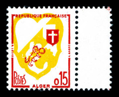 ** N°1232d, 15c Alger: Couleur Bleu Et Verte Absentes Bdf. SUP (signé Calves/certificat)  Qualité: **  Cote: 450 Euros - Neufs