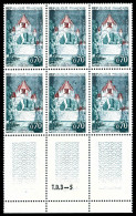 ** N°1392A, Tour De César: Impression Dépouillée En Bloc De 6 Bas De Feuille. TTB (signé/certificat)  Qualité: **  Cote: - Unused Stamps