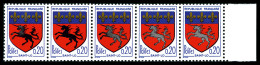 ** N°1510, 20c St Lô, 2 Exemplaires Licone Noire Tenant à 3 Normaux Bdf. SUP (signés Calves/certificat)  Qualité: **  Co - Unused Stamps