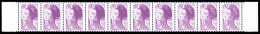 ** N°2242a, 90c Liberté, 8 Ex Bonnet Maculé Tenant à 2 Normaux En Bande De 10 Exemplaires. TTB (signé Calves)  Qualité:  - Unused Stamps