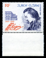 ** N°3287a, Chopin: Couleur Bleue Absente, Bord De Feuille, Très Jolie Pièce, SUP (certificat)  Qualité: **  Cote: 500 E - Unused Stamps