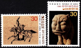 KOREA SOUTH 1980 Korean Art - 5000. 7th Issue. Rider And Tiger, MNH - Grabados