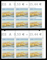 ** N°3940, Antibes, Piquage Partiel à 50% Sur 2 Exemplaires Tenant à Normaux En Bloc De 6 Cdf. SUP. R. (certificat)  Qua - Unused Stamps