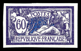 * N°144b, 60c Violet Et Bleu Non Dentelé, Grandes Marges. R.R. SUP (signé Calves/certificat)  Qualité: *  Cote: 1000 Eur - 1872-1920