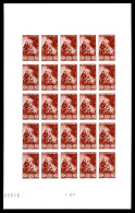 ** N°753b, 2f +3f, Pour Le Musée Postal En Feuille Complète De 25 Exemplaires, Tirage 350ex. SUPERBE. R.R. (certificat)  - 1941-1950