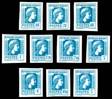 (*) N°648B, Marianne D'Alger. Essai Non Dentelé En Bleu-vert, Entre Les 60c Et 5f. TB  Qualité: (*)  Cote: 1100 Euros - Essais De Couleur 1900-1944