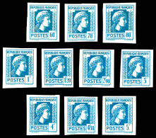 (*) N°648B, Marianne D'Alger. Essai Non Dentelé En Bleu-vert, Entre Les 60c Et 5f. TB  Qualité: (*)  Cote: 1100 Euros - Prove Di Colore 1900-1944