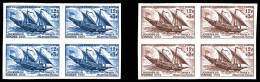 ** N°1093, Service Maritime Postal, 2 Blocs De Quatre, TB  Qualité: **  Cote: 360 Euros - Pruebas De Colores 1945-…