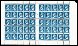 ** N°68, Pasteur, 50c Bleu Surchargé En Feuille De 50 Exemplaires Millésime '3', PIECE SUPERBE Et R.R.R. (certificat)  Q - Full Sheets