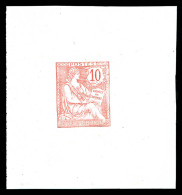 (*) N°124, Mouchon, épreuve Sur Feuillet Du 10c Rose, Très Jolie Pièce, RARE (certificat)  Qualité: (*)  Cote: 1100 Euro - Prove D'artista