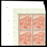 ** N°33, Orphelins, 5F +5F Rose Sur Verdâtre En Bloc De Quatre Bon Centrage, Fraîcheur Postale, SUPERBE (signé Calves/ce - Unused Stamps