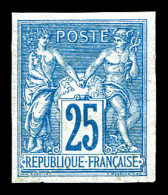 Delcampe - * N°35, 25c Bleu, Quatre Belles Marges, Fraîcheur Postale. SUP. R. (signé Brun/certificats)  Qualité: *  Cote: 5500 Euro - Sage