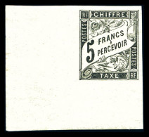 ** N°14, 5f Noir, Grand Coin De Feuille, Fraîcheur Postale. SUPERBE (certificat)  Qualité: **  Cote: 850 Euros - Postage Due