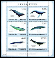 Komoren 2121 -2126 Postfrisch Block Wale #GJ977 - Comoros