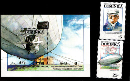 Dominica 1624-1625 + Block 224 Postfrisch Luftfahrt #GO667 - Dominique (1978-...)