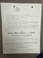 Dame Jeanne De Le Court Veuve Georges Arnould *1865 Bruxelles +1930 Mons Winckelmans Congreganiste De La Sainte Vierge - Avvisi Di Necrologio